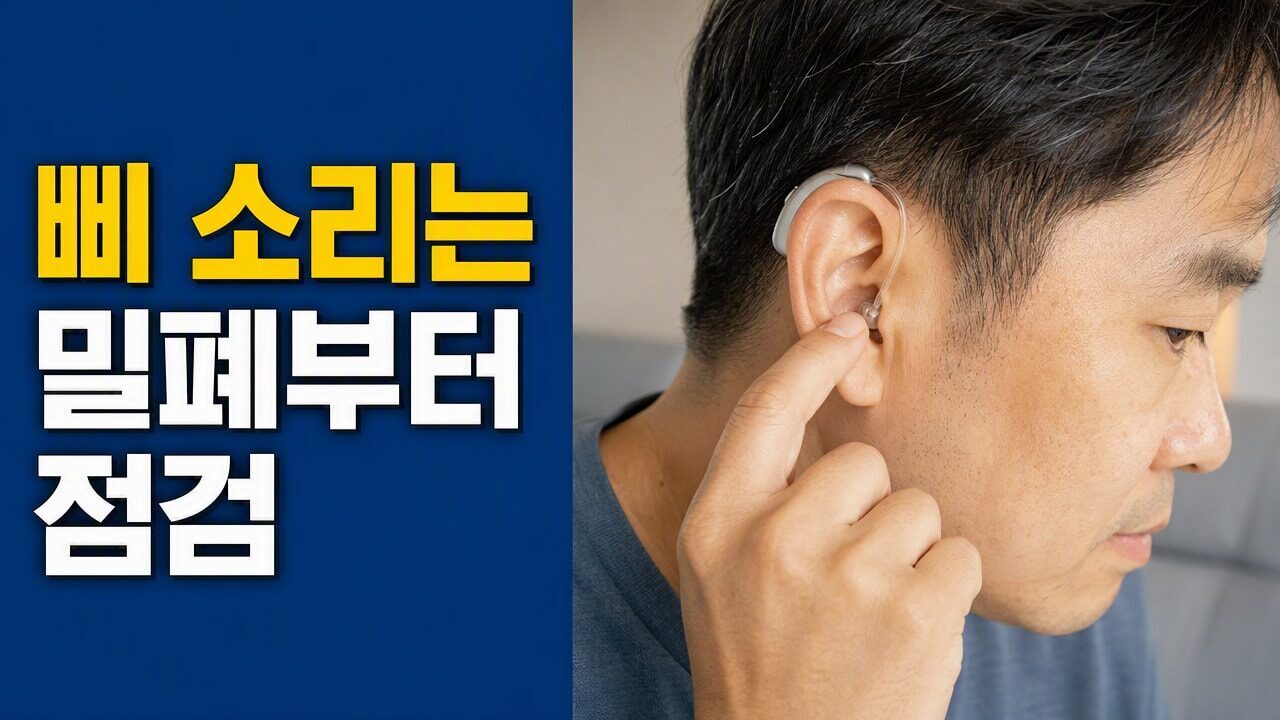 보청기 하울링 삐 소리 날 때 리시버 위치와 출력 조절 순서
